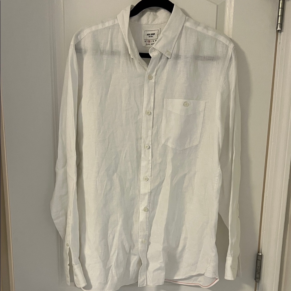 Jack Spade Men's White Casual Button Down Shirt
